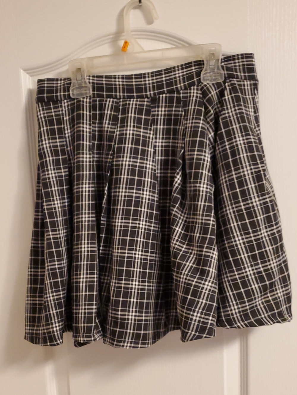 Black and White Plaid Circle Skirt